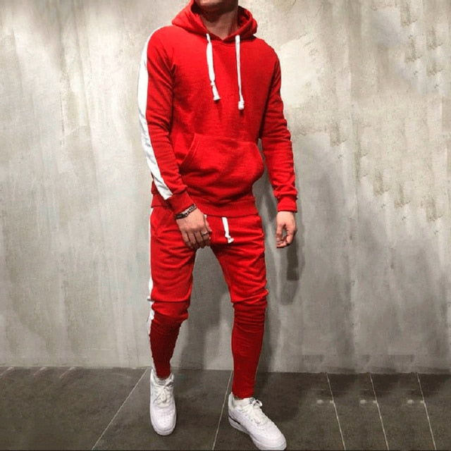 Hooded Sweatshirt +Drawstring Pants Male