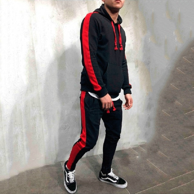 Hooded Sweatshirt +Drawstring Pants Male