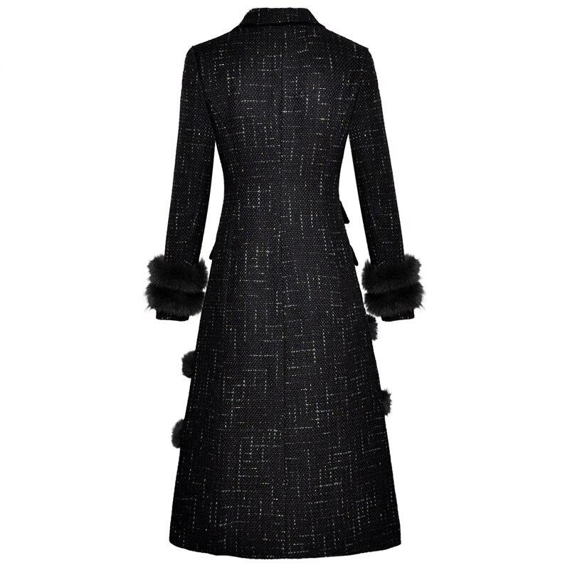 Women's Slim Rabbit fur Double Breasted Jacket