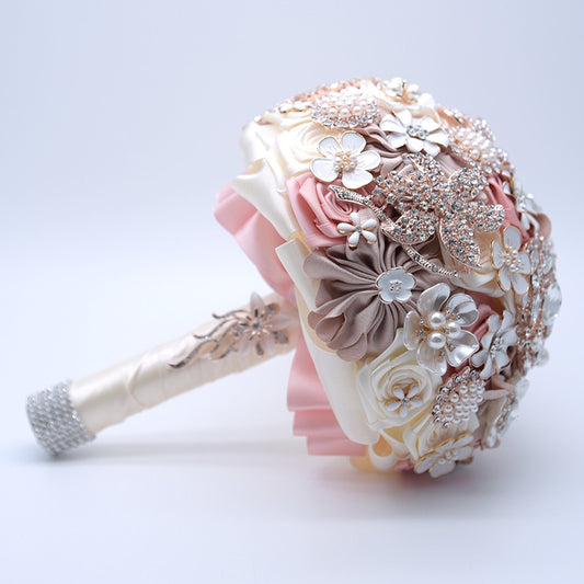 custom wedding brooch bridal bouquets Royal blue crystal Bride's Bouquet DIY jewelry Bouquet - LiveTrendsX