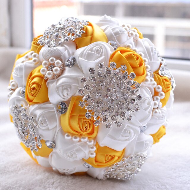 Gorgeous Wedding Flowers Bridal Bouquets Artificial Wedding Bouquet Crystal Sparkle With Pearls buque de noiva - LiveTrendsX