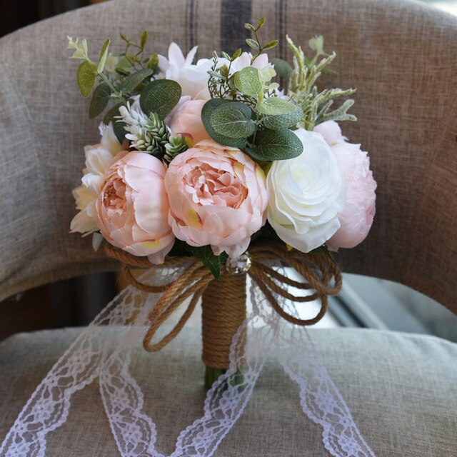 Wedding Bouquet Flowers Marriage Accessories Small Bridal Bouquets Silk Roses Wedding Bouquets for Bridesmaids Decoration - LiveTrendsX