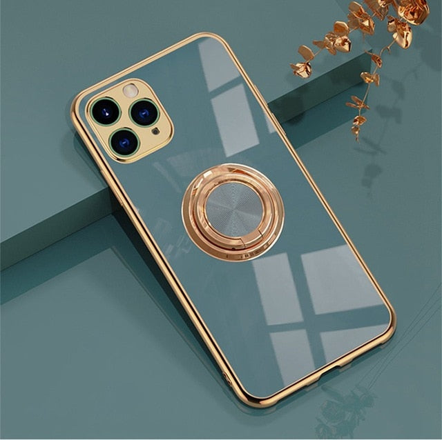 Ring Case For iPhone 11 12 Pro Max 11Pro 12Pro X XR XS Max 12 Mini 12Mini 6 S 6S 7 8 Plus SE 2020 Soft Case Luxury Stand Cover - LiveTrendsX