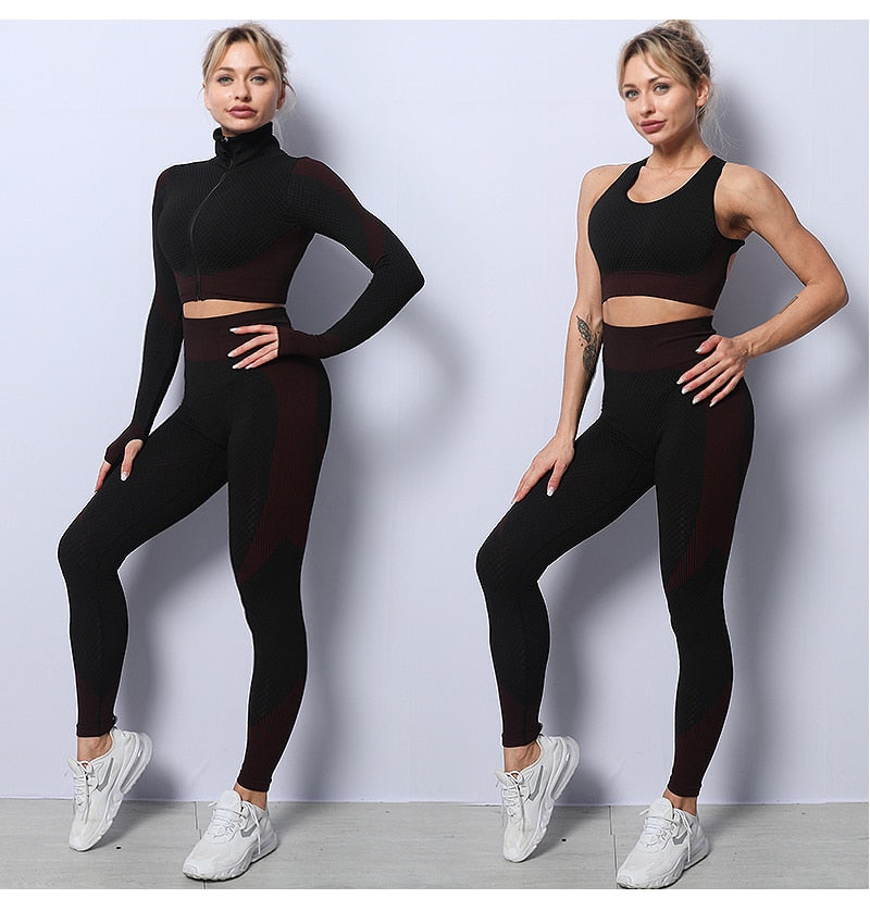 Seamless Women Yoga Set Workout Sportswear Gym Clothing - LiveTrendsX