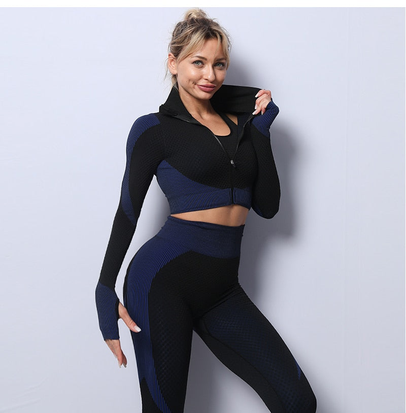 Seamless Women Yoga Set Workout Sportswear Gym Clothing - LiveTrendsX
