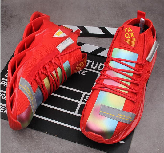 autumn new breathable men sneakers fashion Casual shoes red Hip hop thick bottom shoes height Increasing shoes zapatillas hombre - LiveTrendsX