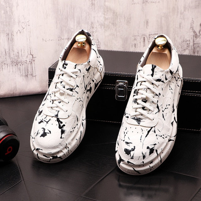 European fashionable men platform shoes graffiti plank casual shoes punk Luxury sneakers casual shoes zapatillas hombre - LiveTrendsX