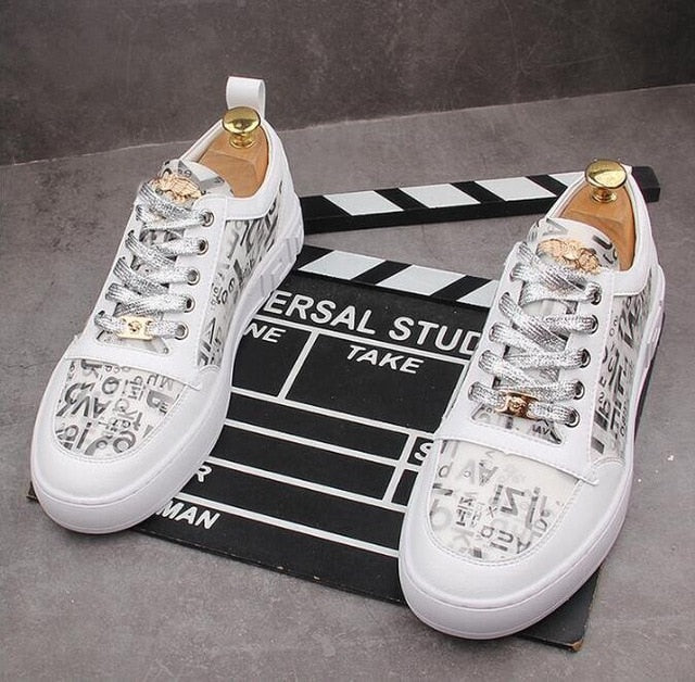 new arrival print men's flat board shoes designer sneakers casual loafers Hip-hop Web celebrity shoes zapatillas hombre - LiveTrendsX