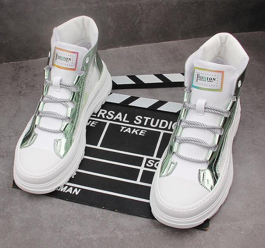 Autumn new Men sneakers high tops casual shoes white Hip-hop trend male height Increasing shoes ankle boots - LiveTrendsX