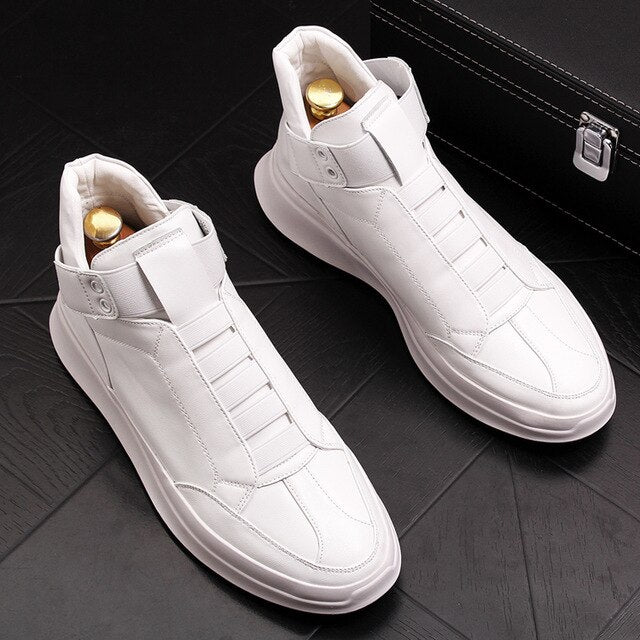 fashion Patent leathe men casual shoes hip hop trainers  board shoes designer sneakers Man skateboard Shoes - LiveTrendsX