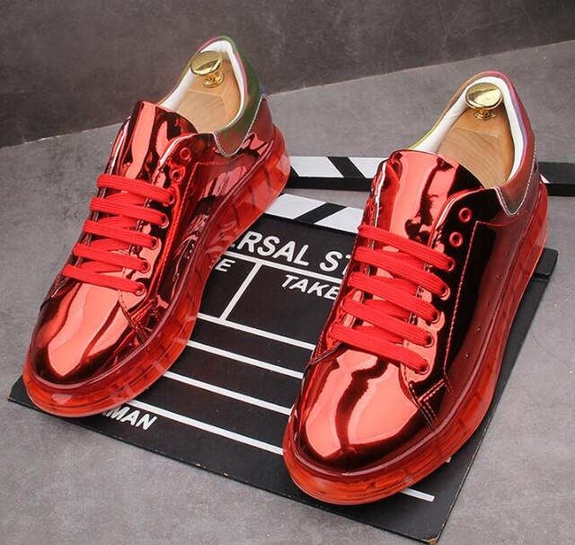 gold red Hip-hop men's shoes Air cushion men sneakers tide trend height increasing shoes zapatillas hombre - LiveTrendsX