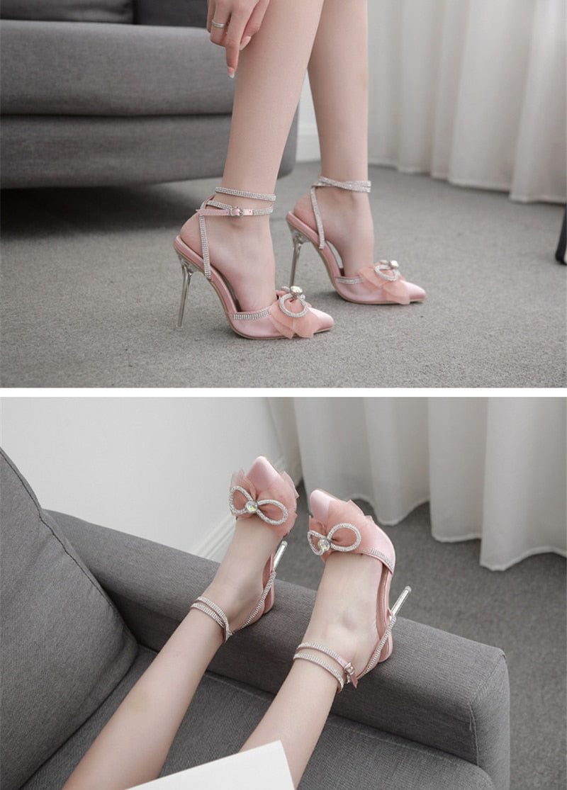 Pink Pumps Crystal  Summer Lady Shoes - LiveTrendsX