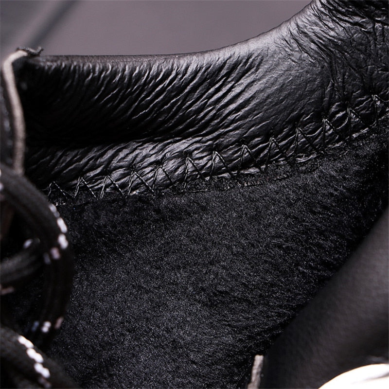 Korean Tide Leather Men Casual Shoes Hip Hop Sneakers Winter Warm Fur Boots Zapatillas Hombre - LiveTrendsX
