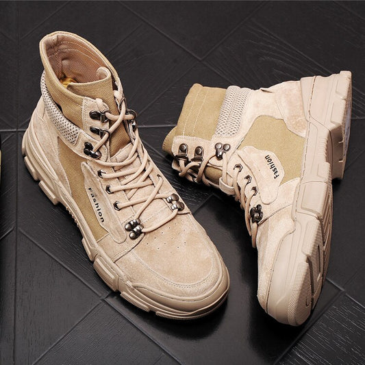 autumn new men's shoes punk martin boots Hip hop high tops ankle boots height Increasing shoes zapatillas hombre - LiveTrendsX