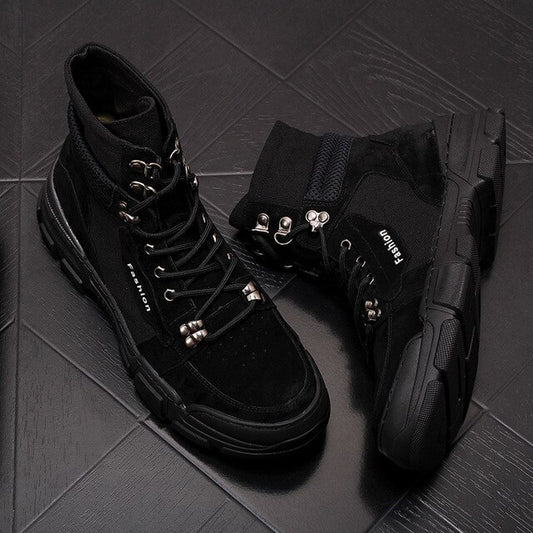 autumn new men's shoes punk martin boots Hip hop high tops ankle boots height Increasing shoes zapatillas hombre - LiveTrendsX