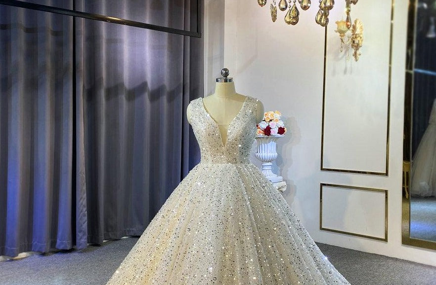 Simple beading lace wedding dress with good price without train - LiveTrendsX