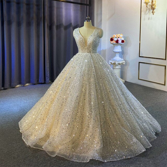 Simple beading lace wedding dress with good price without train - LiveTrendsX