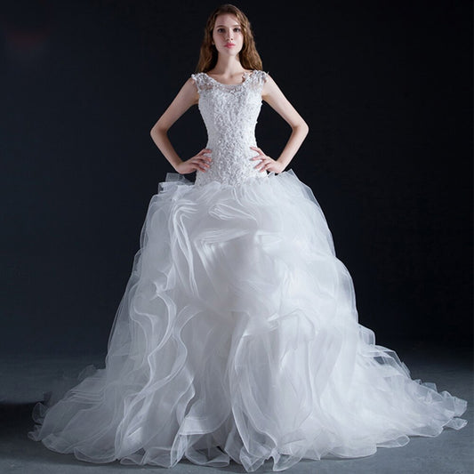 2021 New Arrivals Mermaid Wedding Dress Vestido De Noiva Sereia Beaded Sequined White Trumpet Bridal Gowns With Ruffles Skirt - LiveTrendsX