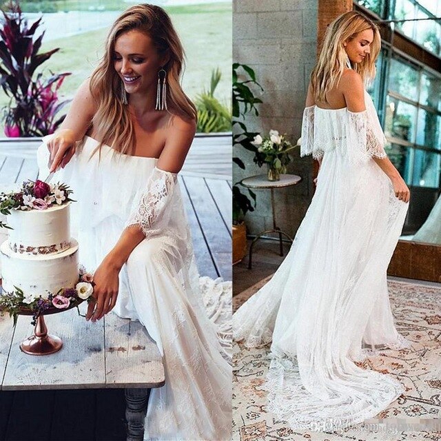 Elegant Long Off Shoulder Mermaid Lace Wedding Dresses Custom Ivory White Floor Length Zipper Back Bridal Gowns for Women - LiveTrendsX