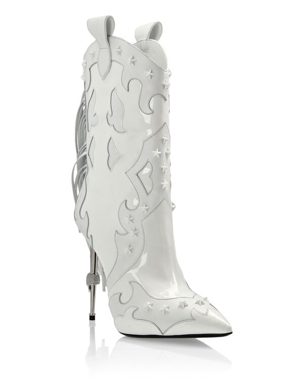 Mid-calf  White Tassel Boots Women