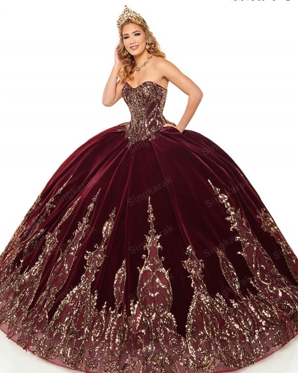 Burgendy Ball Gown Quinceanera Dresses Bridal Gowns Sweetheart Long Sl LiveTrendsX Burgendy Ball Gown Quinceanera Dresses Bridal Gowns Sweetheart Long Sl LiveTrendsX