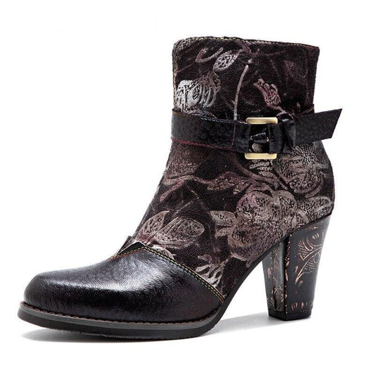 Women's Ankle Boots Hand-Printed