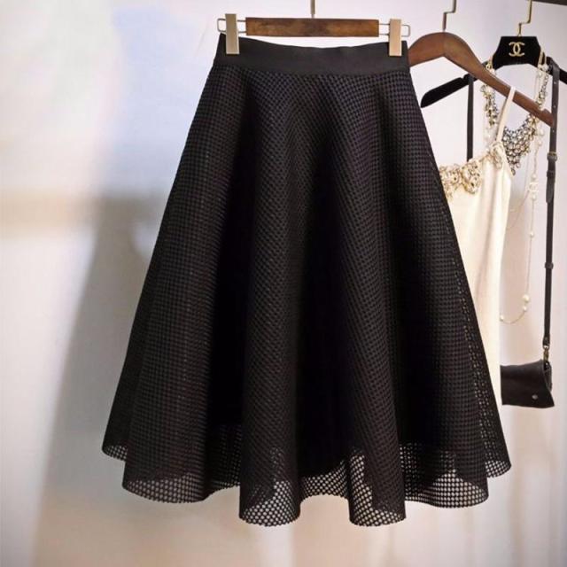 Hollow Out Mesh Swing Skirts