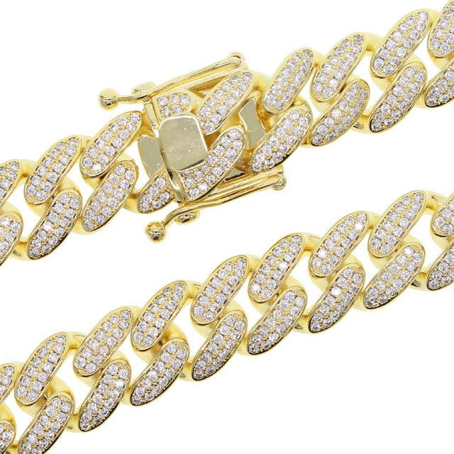 CZ Cubic Zirconia 18mm Width Cuban Link Chain