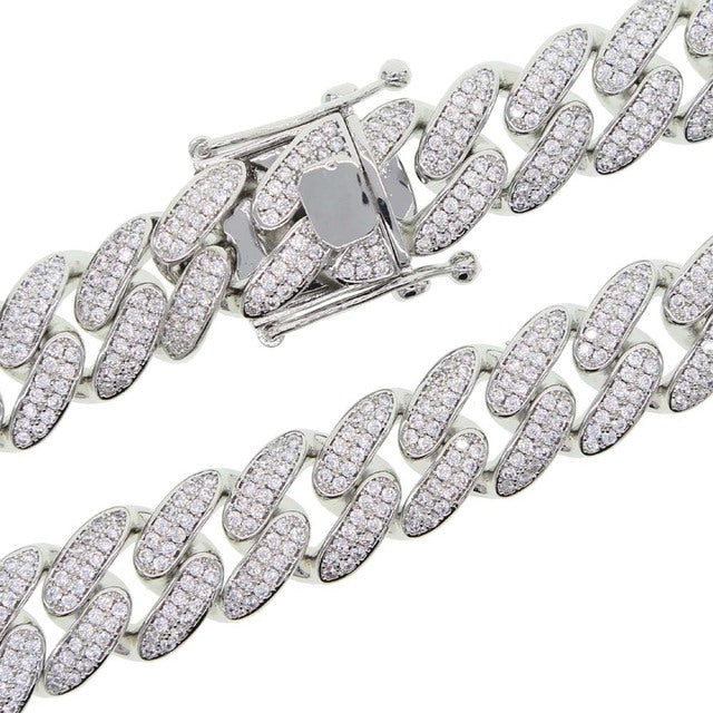 CZ Cubic Zirconia 18mm Width Cuban Link Chain