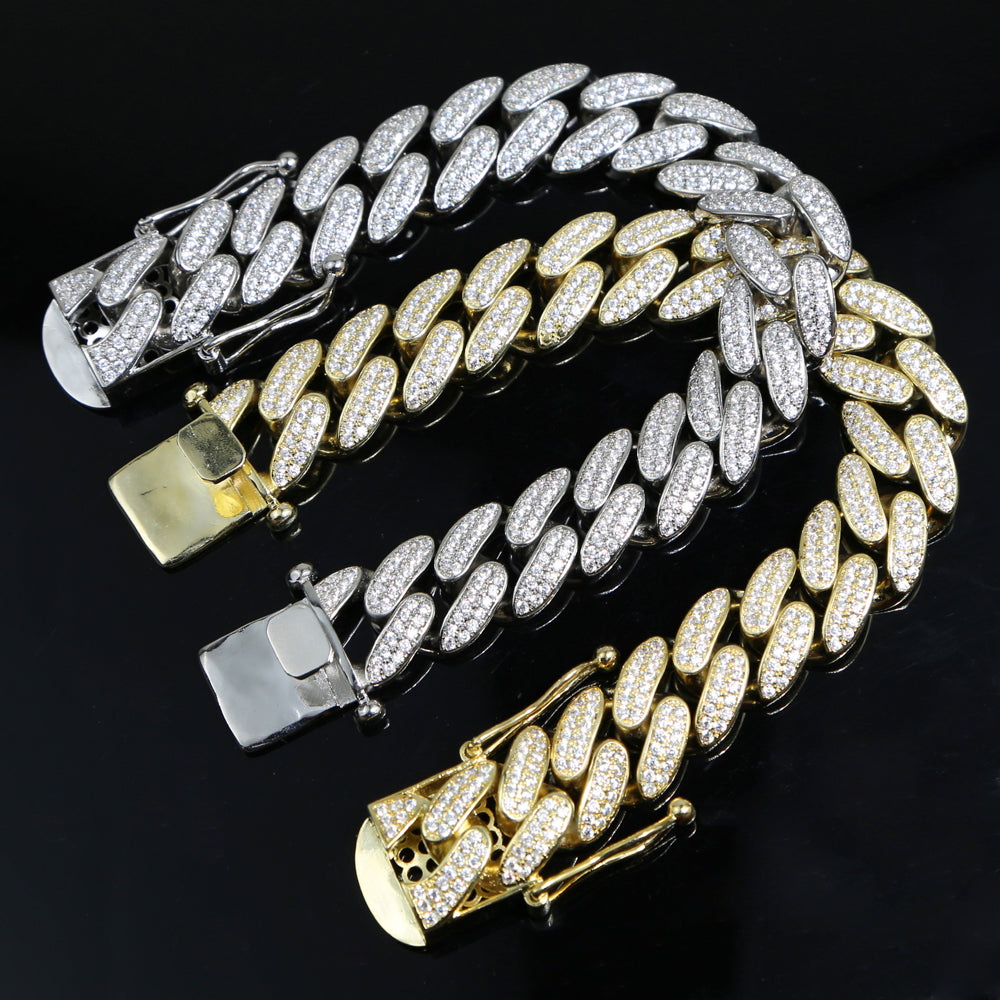 CZ Cubic Zirconia 18mm Width Cuban Link Chain