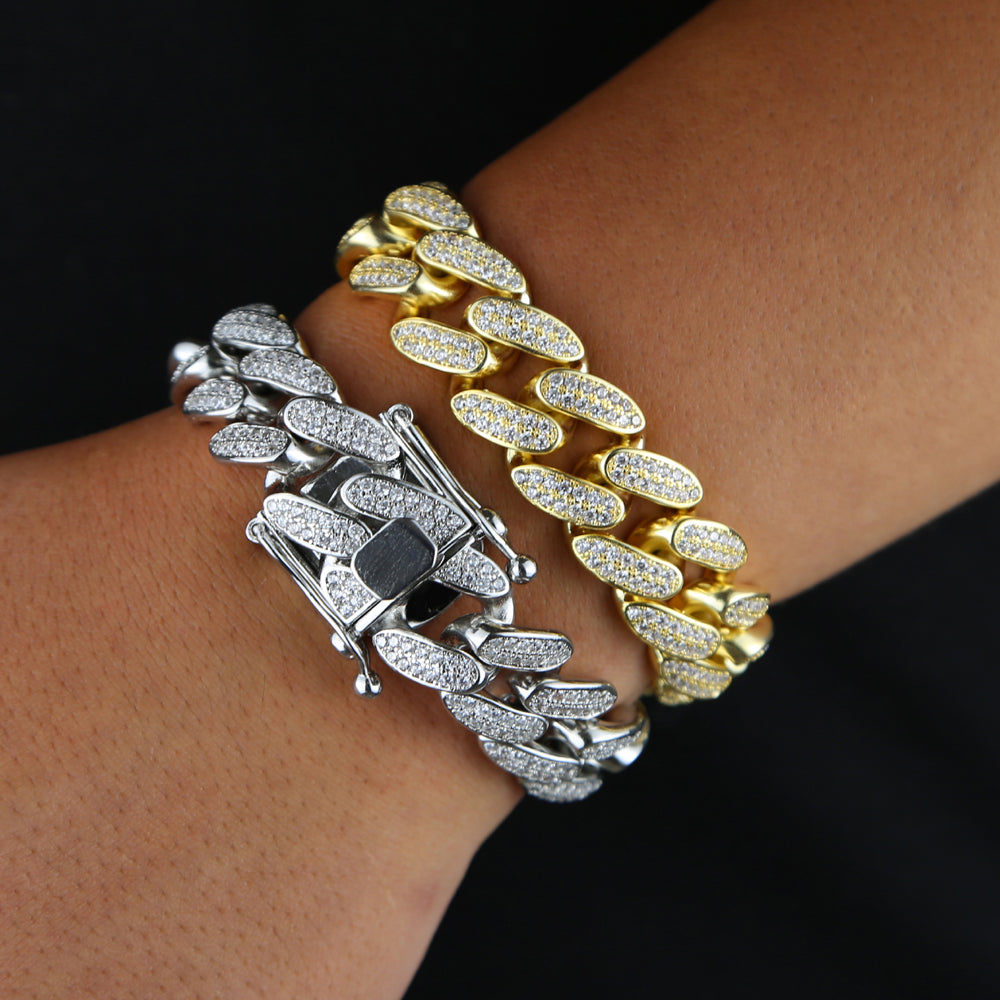 CZ Cubic Zirconia 18mm Width Cuban Link Chain