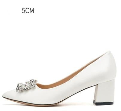 ウェディングシューズ レディース パンプス ホワイト サテン プリンセス クリスタル