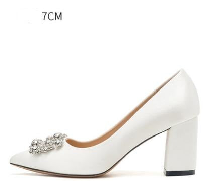 ウェディングシューズ レディース パンプス ホワイト サテン プリンセス クリスタル