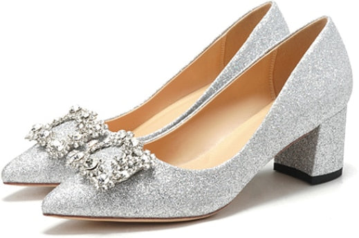 ウェディングシューズ レディース パンプス ホワイト サテン プリンセス クリスタル