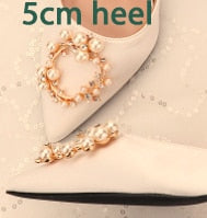 ウェディングシューズ レディース パンプス ホワイト サテン プリンセス クリスタル