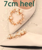 ウェディングシューズ レディース パンプス ホワイト サテン プリンセス クリスタル