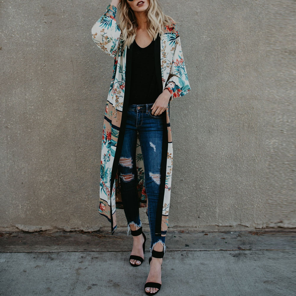 レディース ブラウス ベルト バンデージ ショール プリント