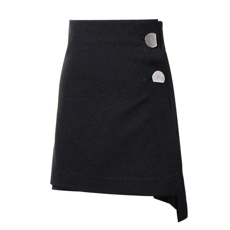 Women Black Plaid Irregular Stitch Big Size Dress