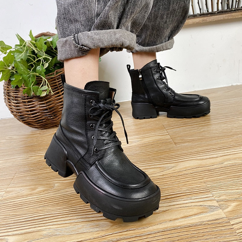 ラウンドトゥ ハンドメイド ファッション レジャー レディース ブーツ