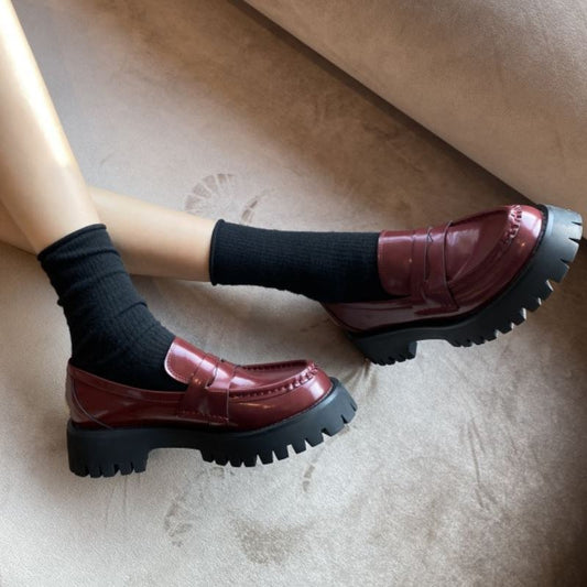 レディース フラットシューズ 本革 ローファー