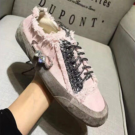 Women Street Lace Up White Sneakers Loafers