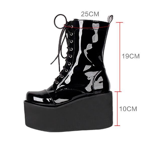 女性用バイクパンククールブーツレディースハイヒールパンプス