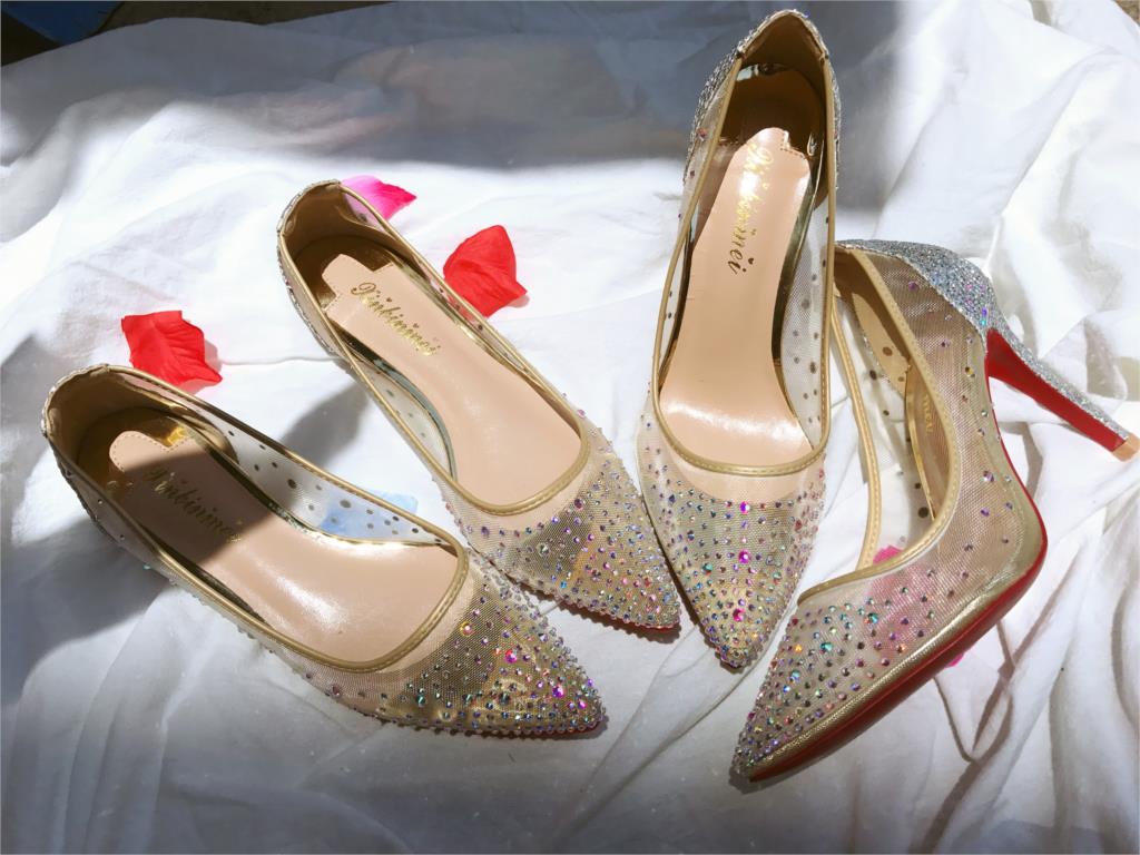 レディース ポイントシューズ レースパンプス