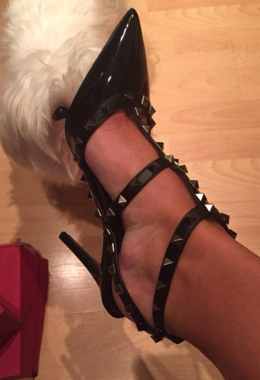 Top quality High heel rivet women sandals office - LiveTrendsX