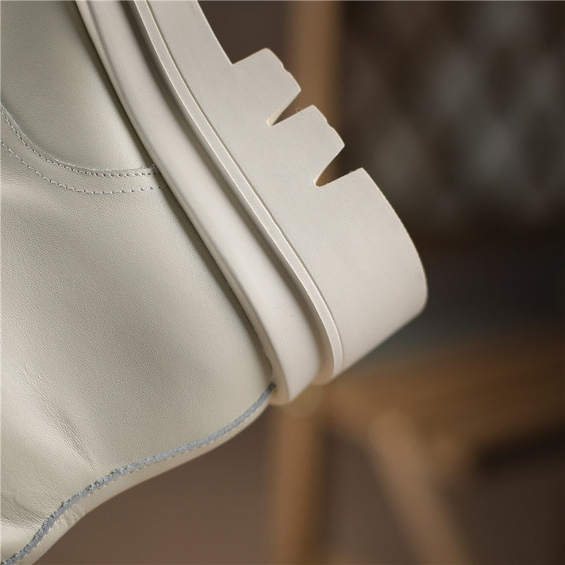 Platform High Heel Motorcycle Boots Women