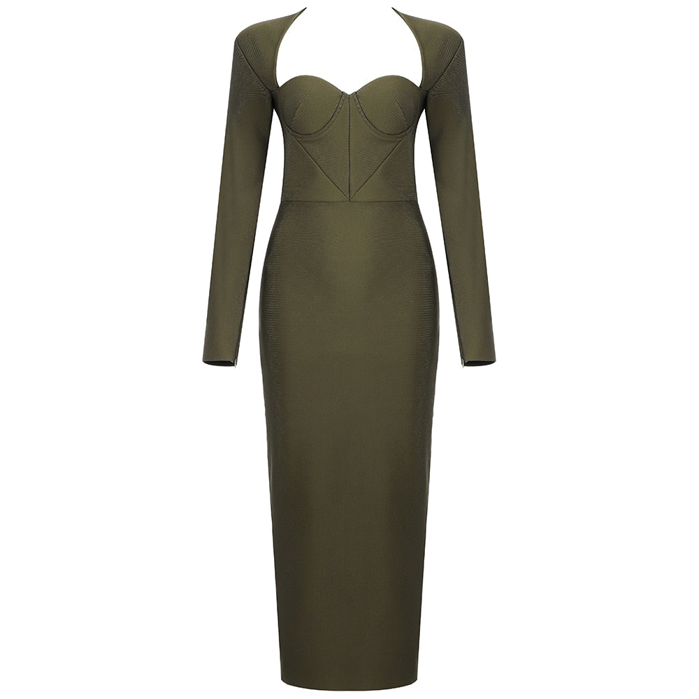 Women Long Sleeved Bandage Dress Sexy