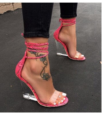 women transparent Crystal heel High-heeled Shoes Sandals - LiveTrendsX
