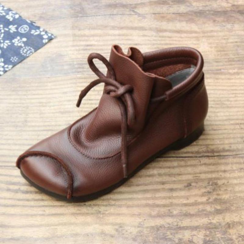 Women Boots Flat Genuine Leather