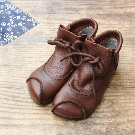 レディースブーツ フラット 本革