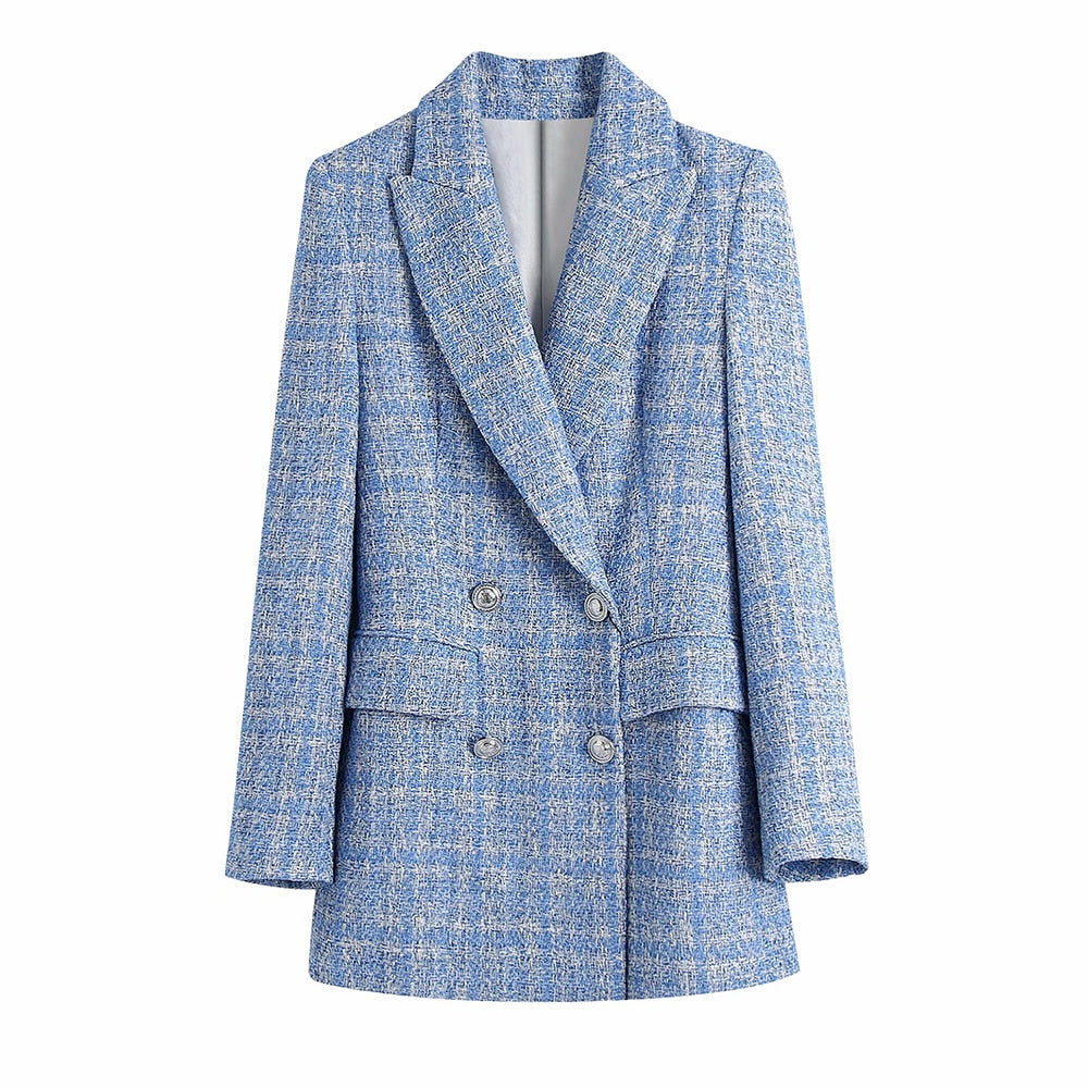 Women Suit Jacket Tweed Blazer – LiveTrendsX
